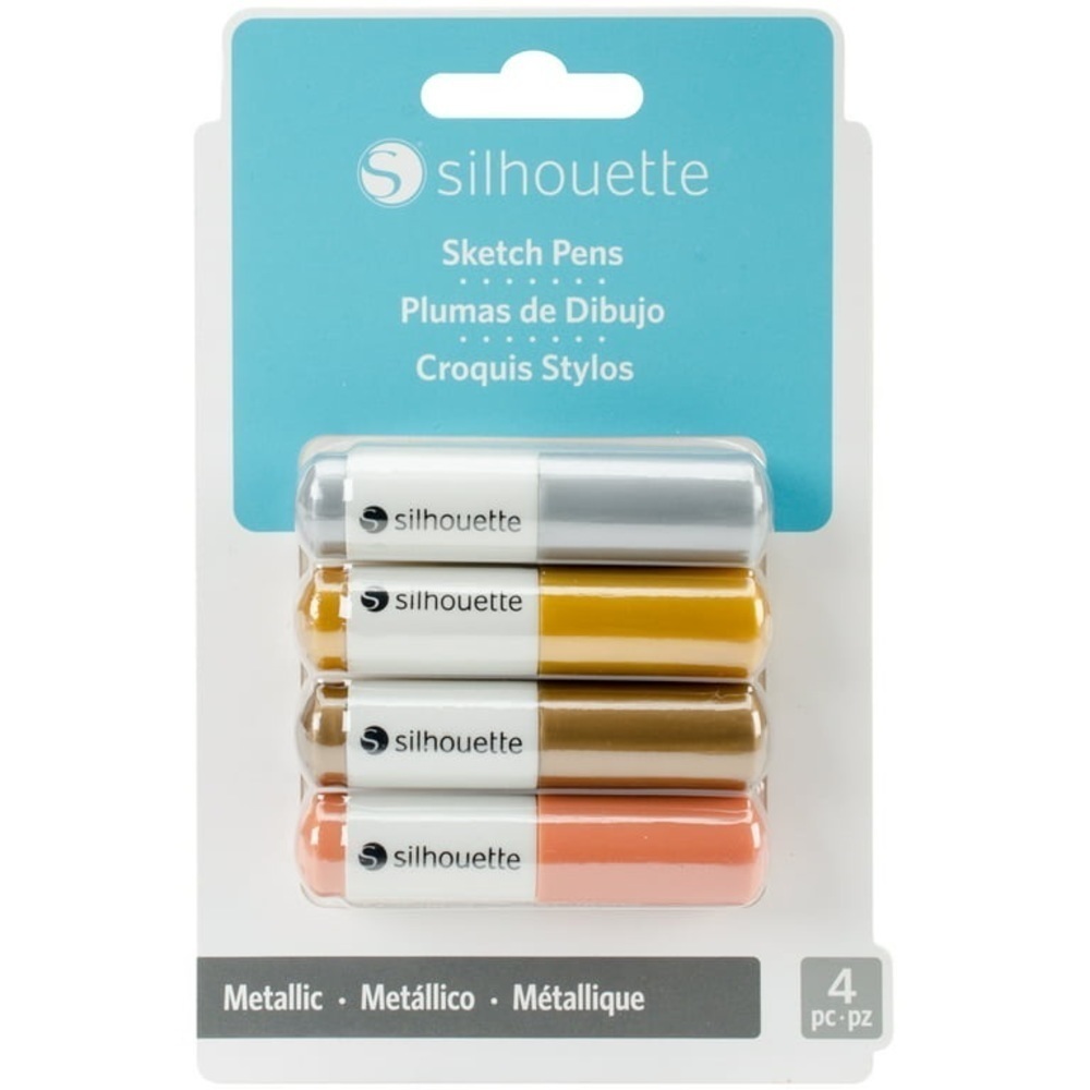 New Silhouette Sketch Pens 4/Pkg Metallic Gold, Copper, Silver & Bronze​​​